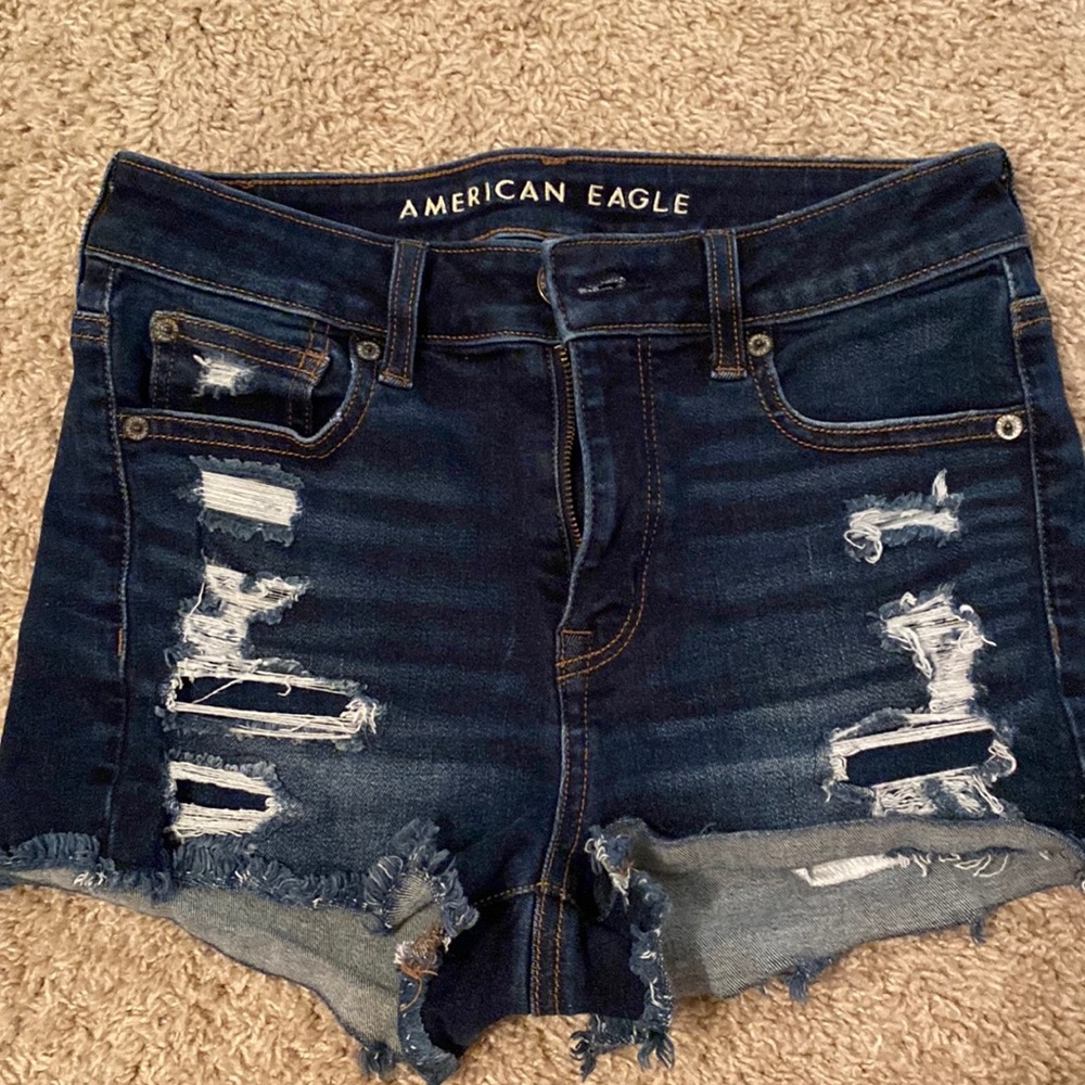 american eagle ripped american eagle shorts!